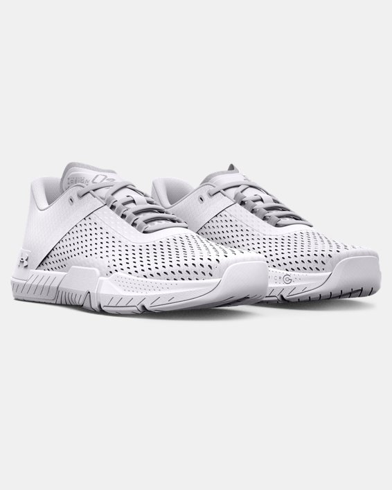 Women's UA TriBase™ Reign 4 Training Shoes in White image number 3